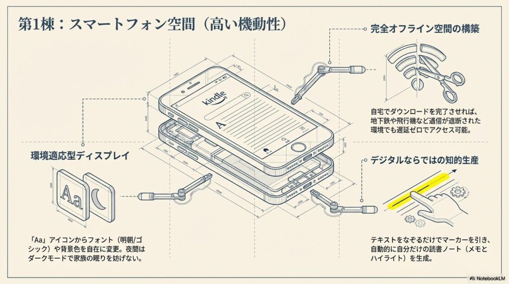 スマホアプリを使ったKindleの読み方と完全オフライン空間の構築