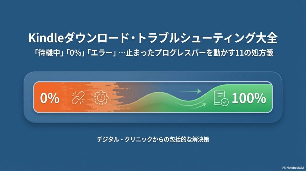 Kindleがダウンロードできないエラーの解決策をまとめたトラブルシューティング大全の表紙