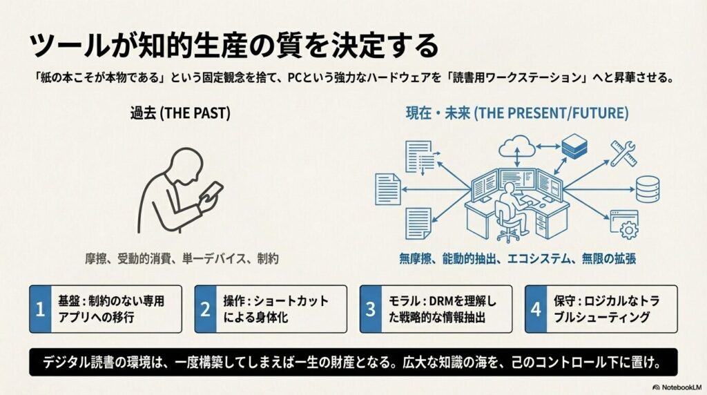 KindleとPCワークステーションを活用した知的生産の過去の受動的消費から未来の能動的抽出への変化