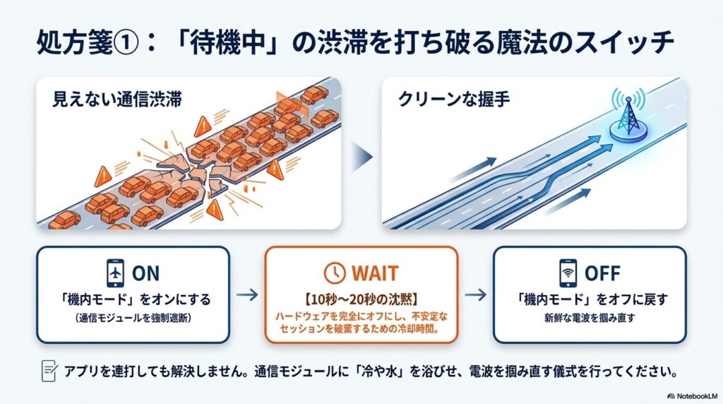 Kindleの待機中エラーを直す機内モードを使った通信モジュール強制遮断とセッションリセット手順