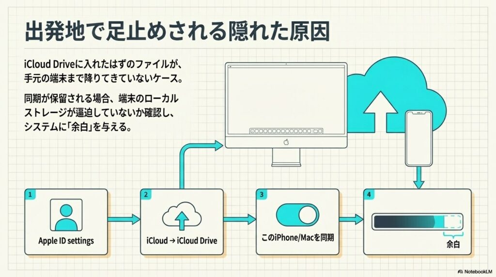 iOS/MacのiCloud Drive同期設定スイッチとストレージの「余白」の重要性