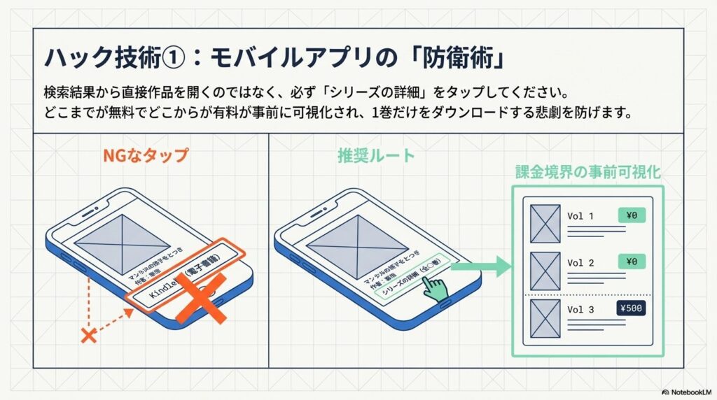 AmazonアプリでKindle Unlimitedの対象漫画を効率的に探す推奨ルートと課金境界の事前可視化