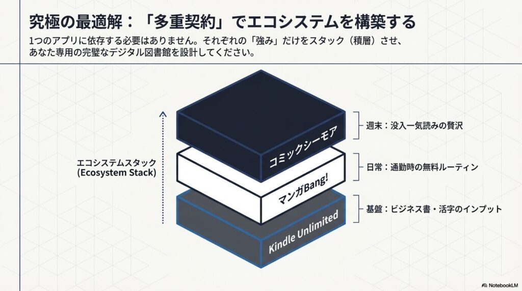 複数の読み放題アプリを組み合わせた最適なデジタル読書エコシステムの構築
